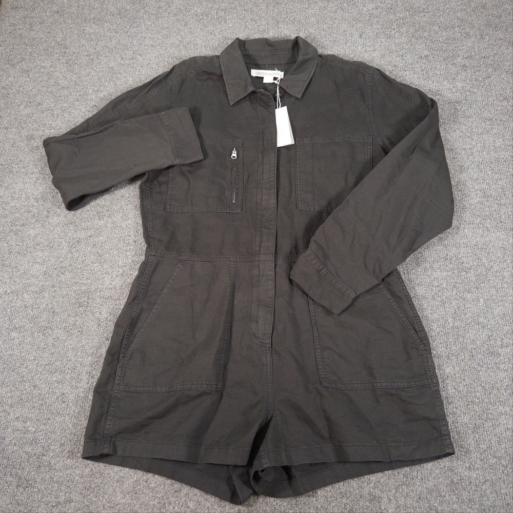 Outerknown Womens SEA Suit Long Sleeve Utility Romper Charcoal Size M NEW #4941